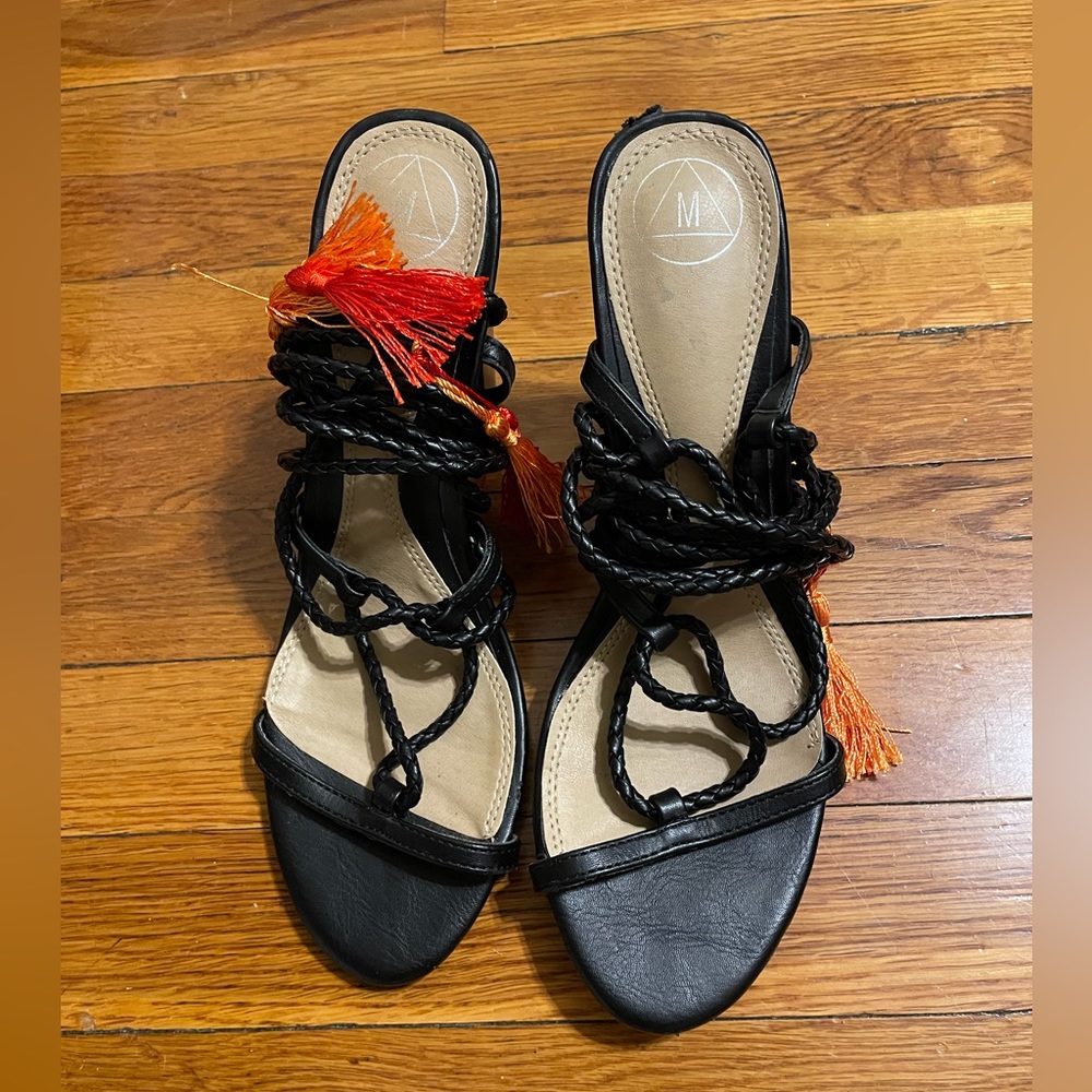 Wrapped Black Heels